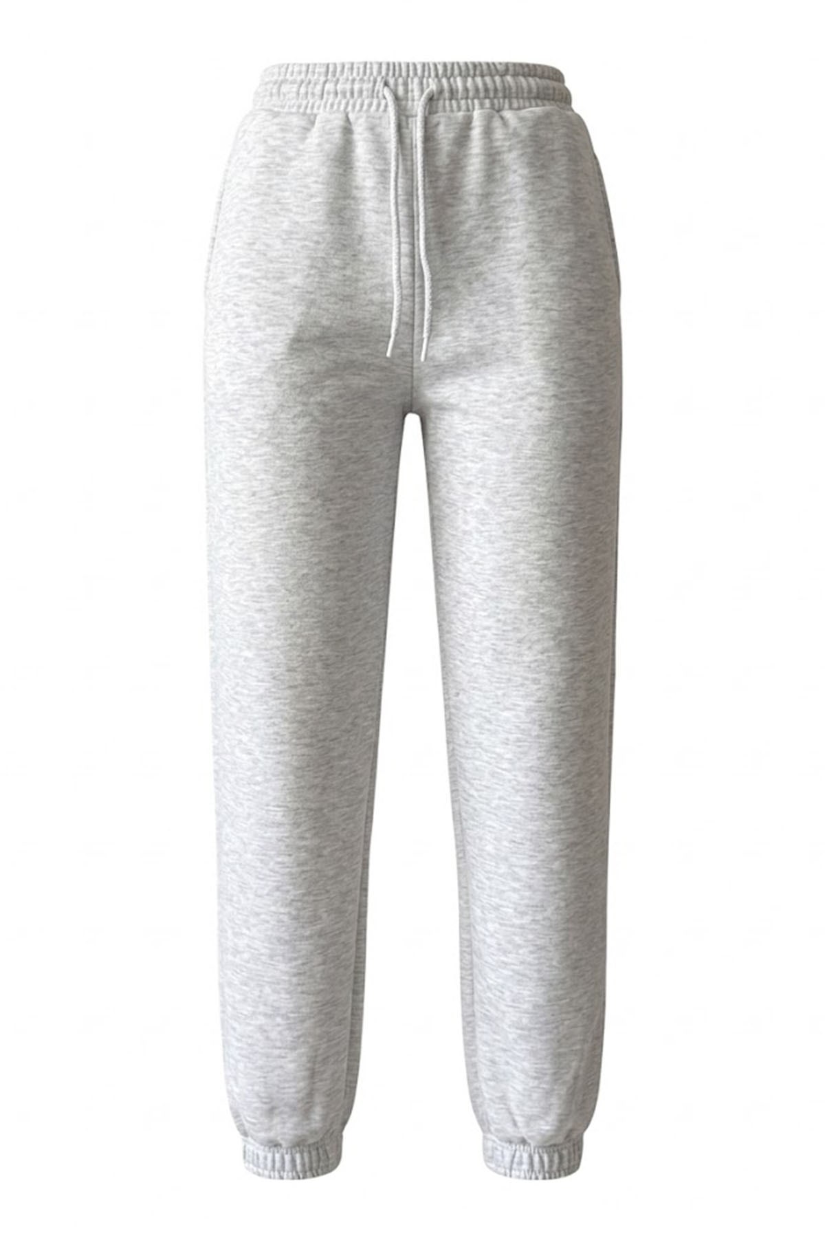 Paça Lastikli Basic Eşofman - Gri GRİ