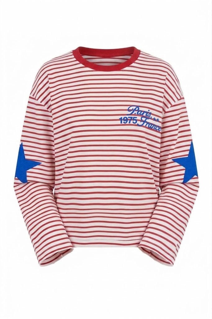 Pembe - Pars Renk Çizgili Bluz PEMBE