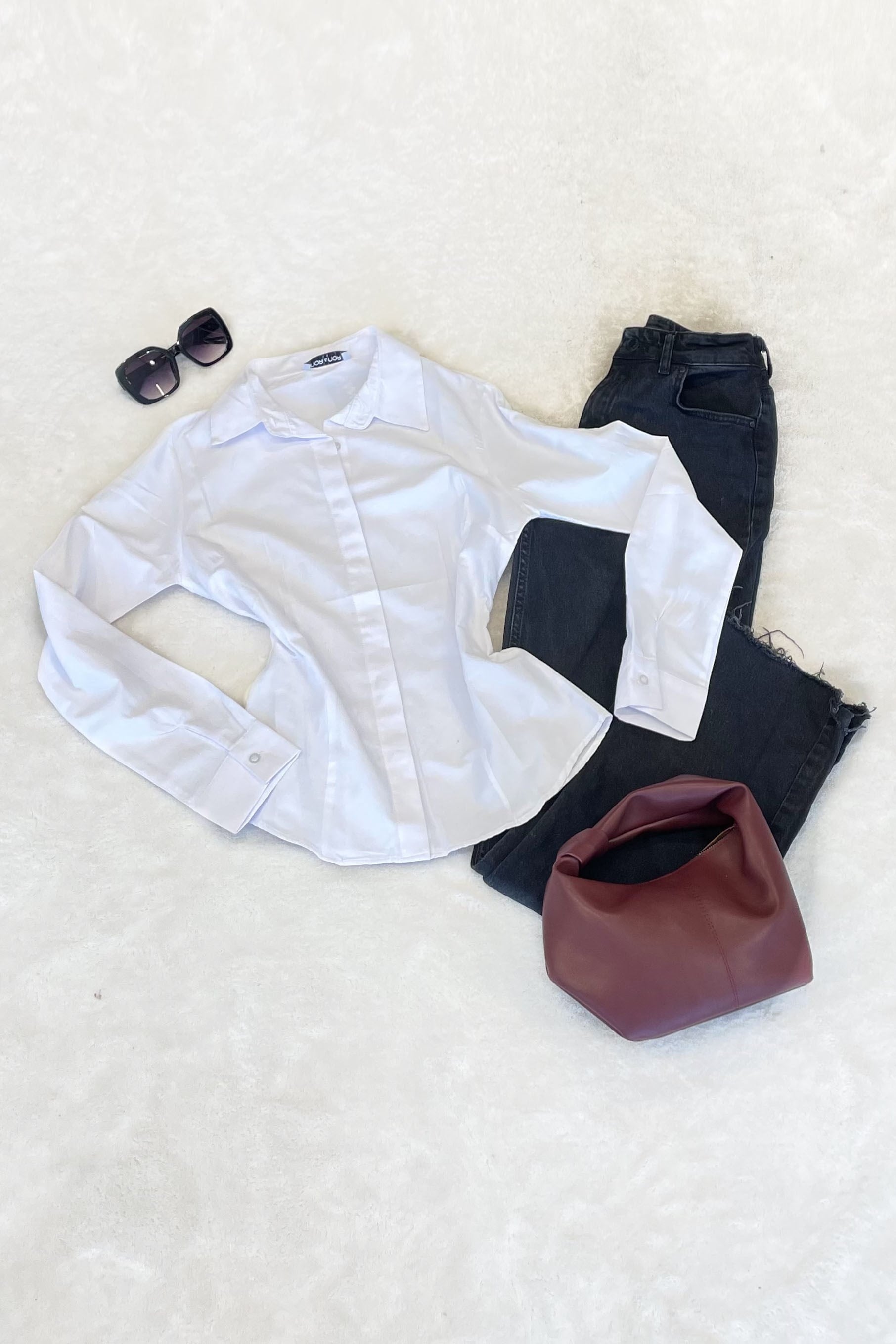 Pens Detay Basic Gömlek - Beyaz BEYAZ