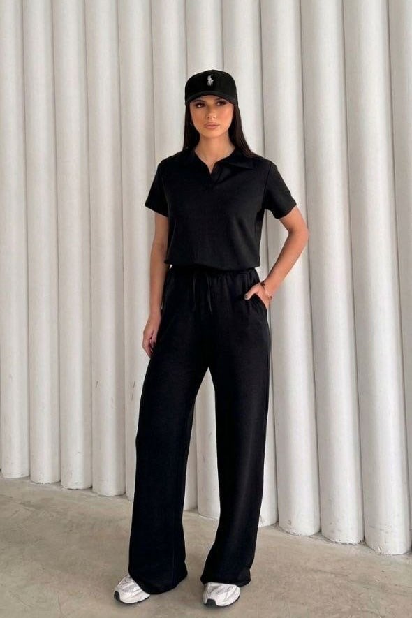 Polo Yaka Basıc Takım- Siyah SİYAH