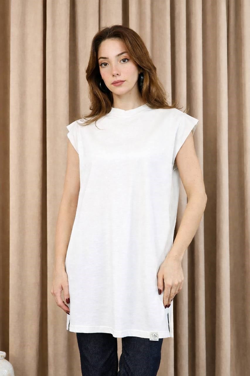 Sıfır Kol Basic Bluz - Ekru EKRU