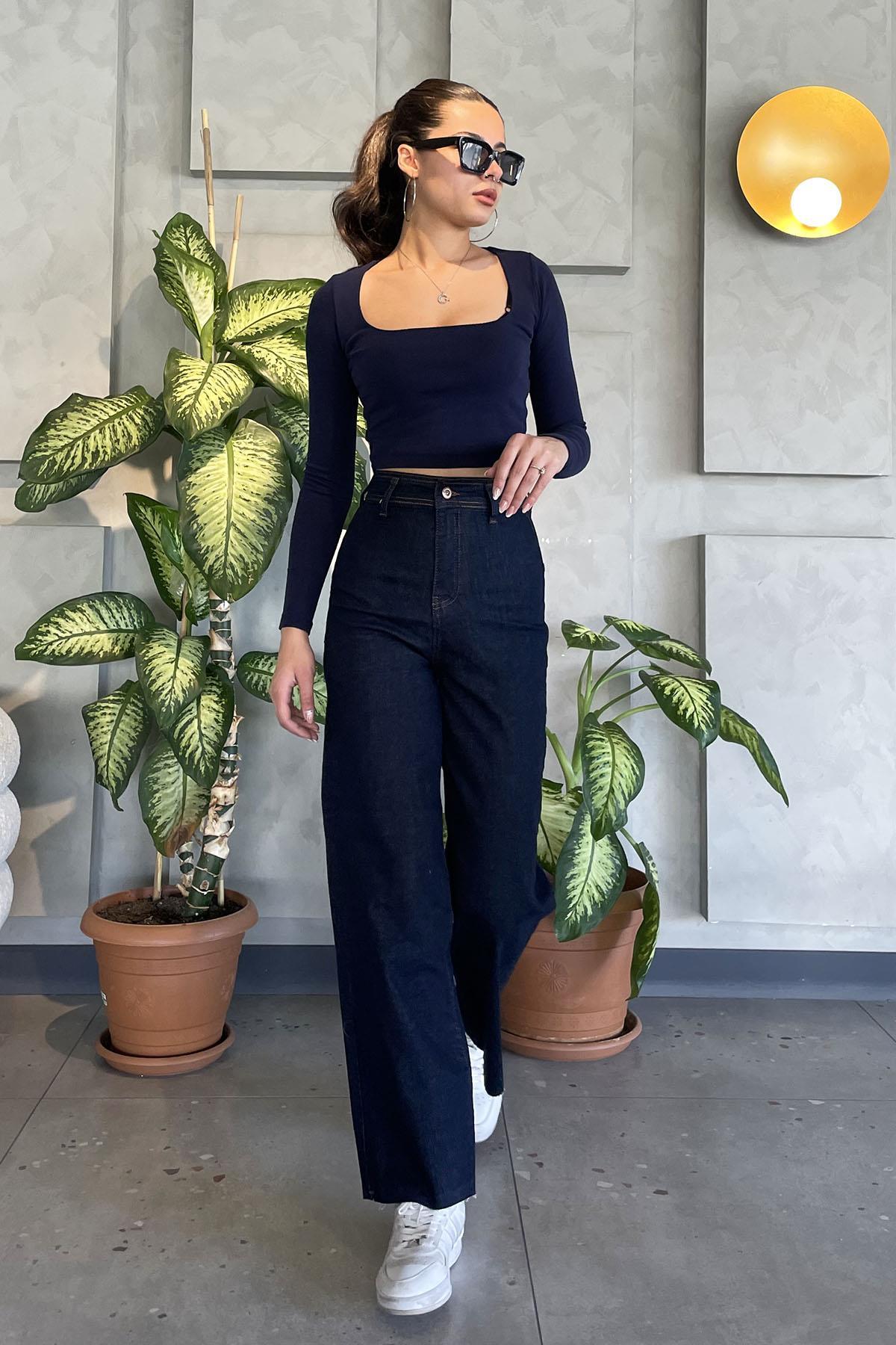 Wide Leg Jean - Lacivert LACİVERT