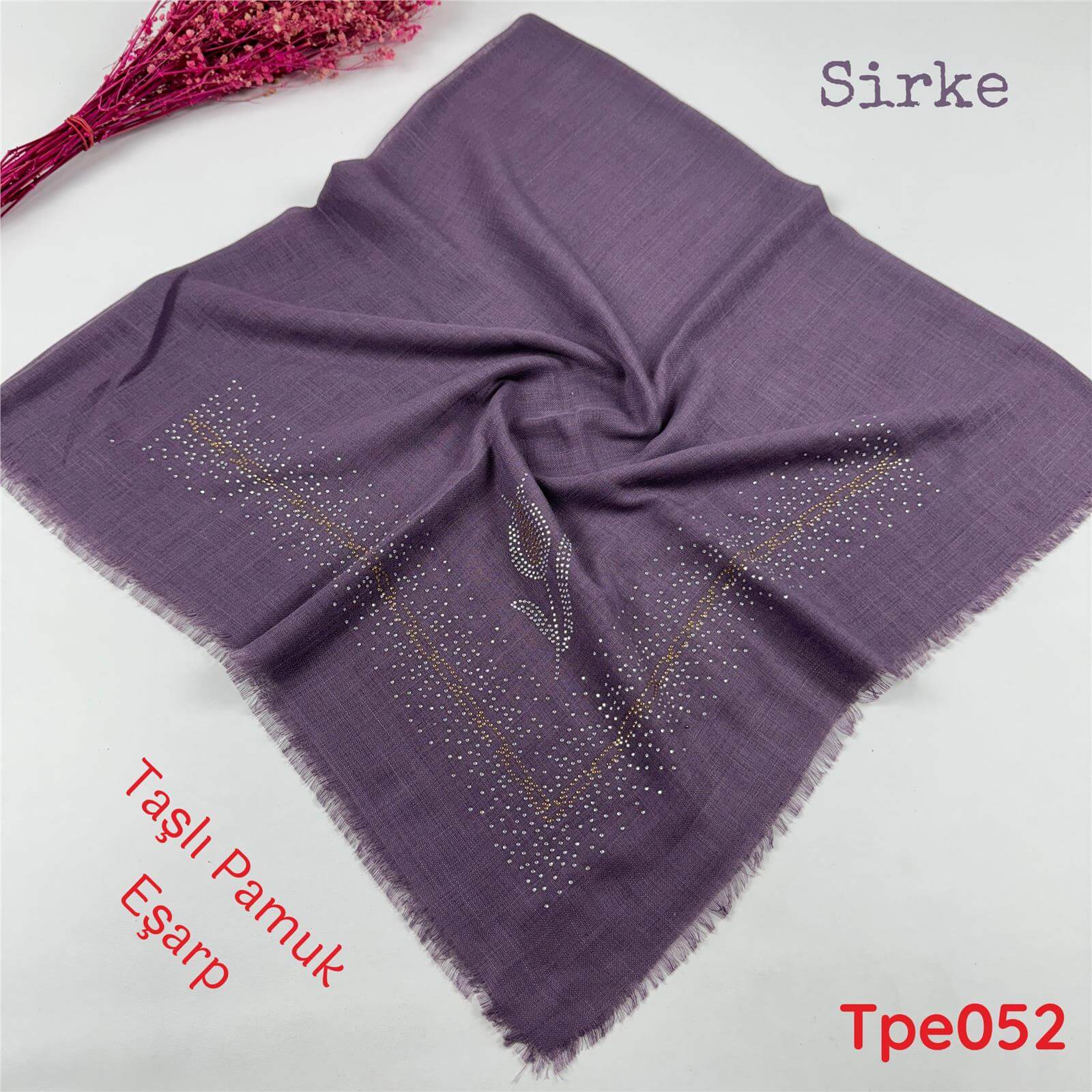 A-0766 Taşlı Pamuk Eşarp