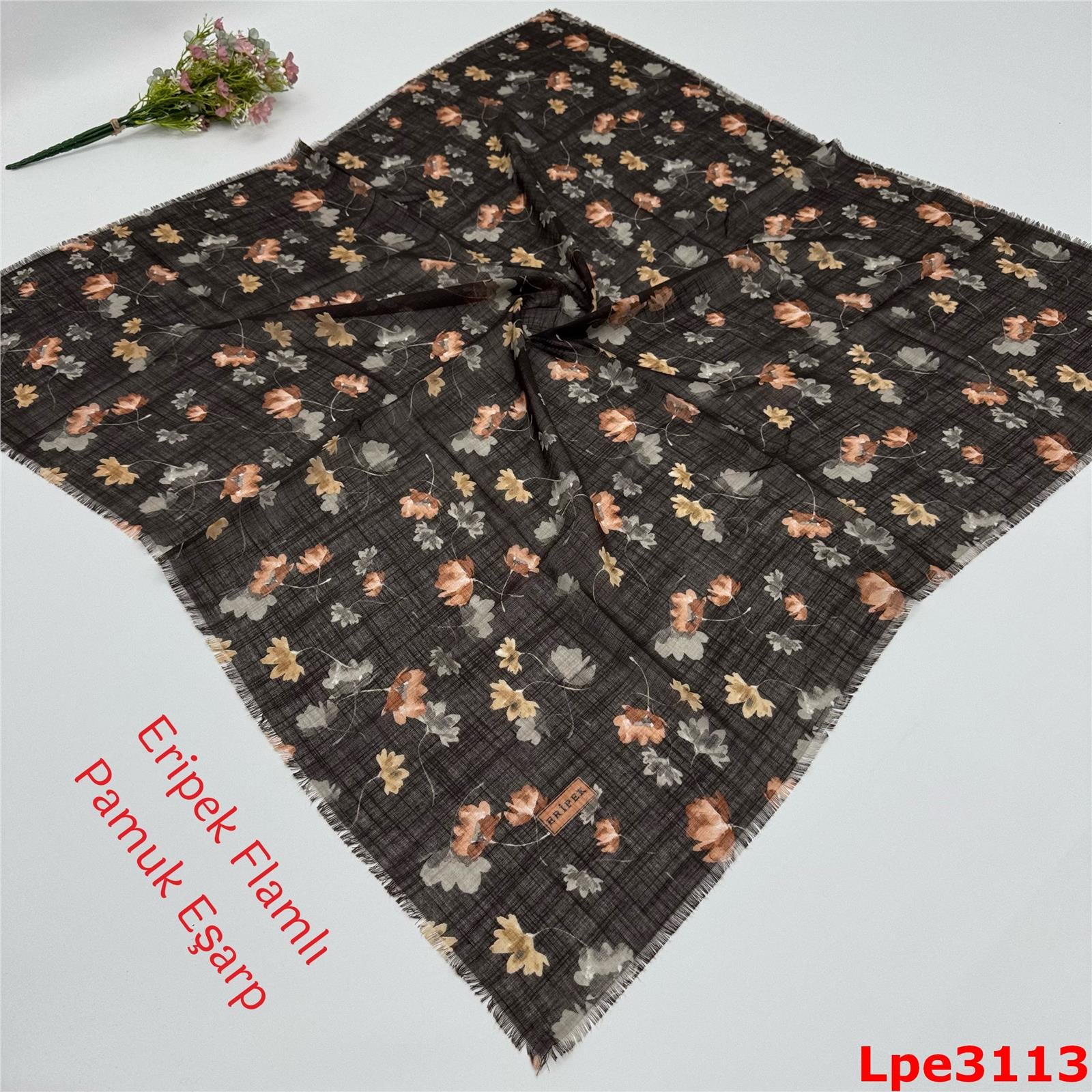 O-085  Eripek Flamlı Pamuk Eşarp
