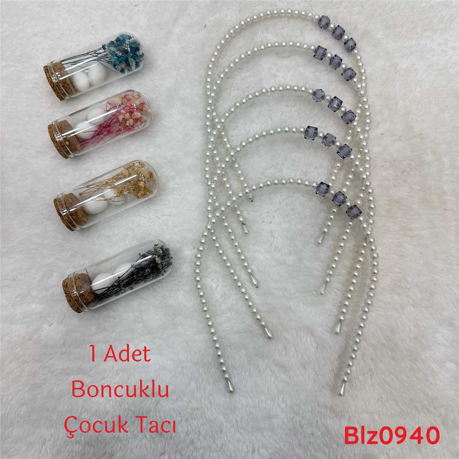 UB-228 Boncuklu Çocuk Tacı  1 Adet