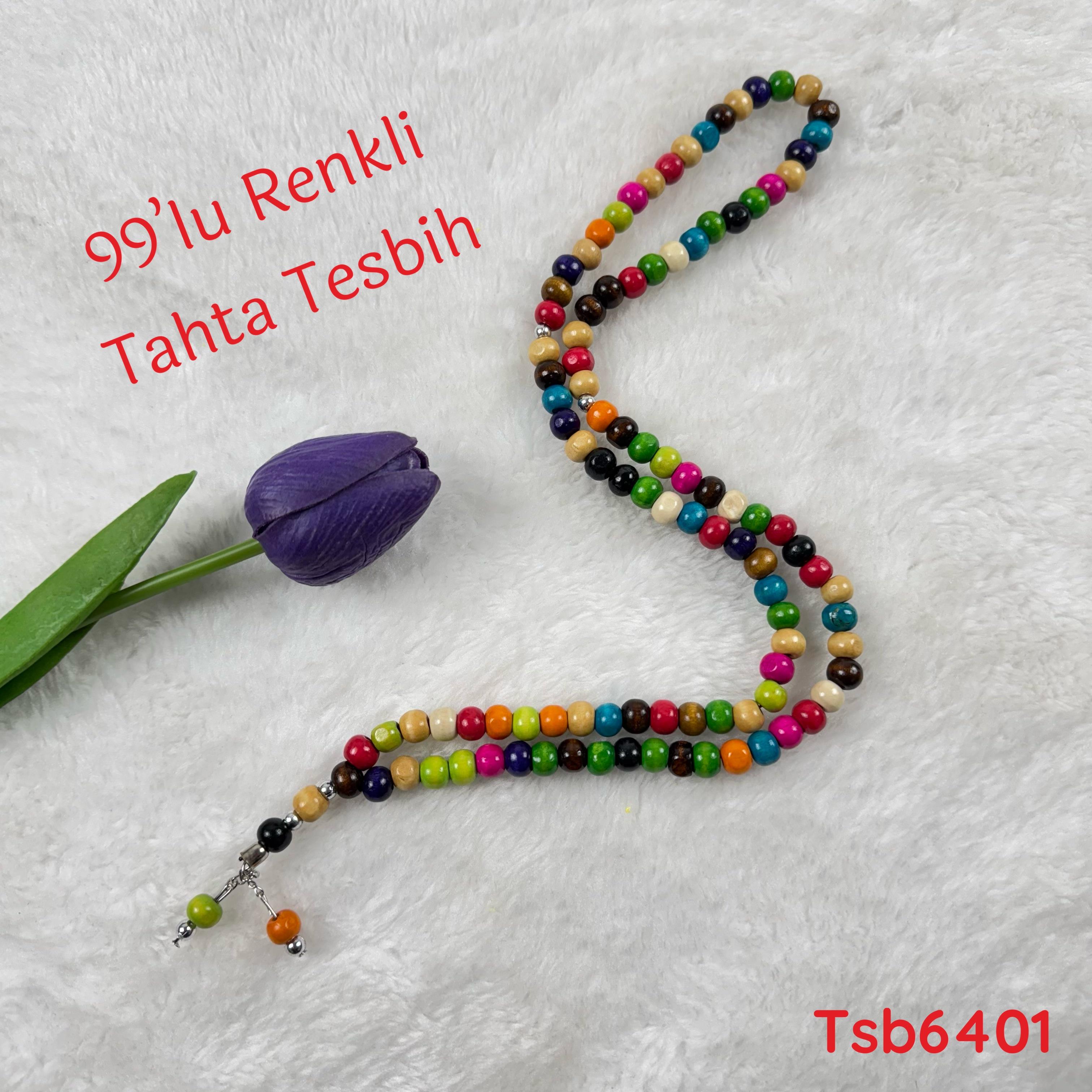 V-294 99'lu Renkli Tahta Tesbih