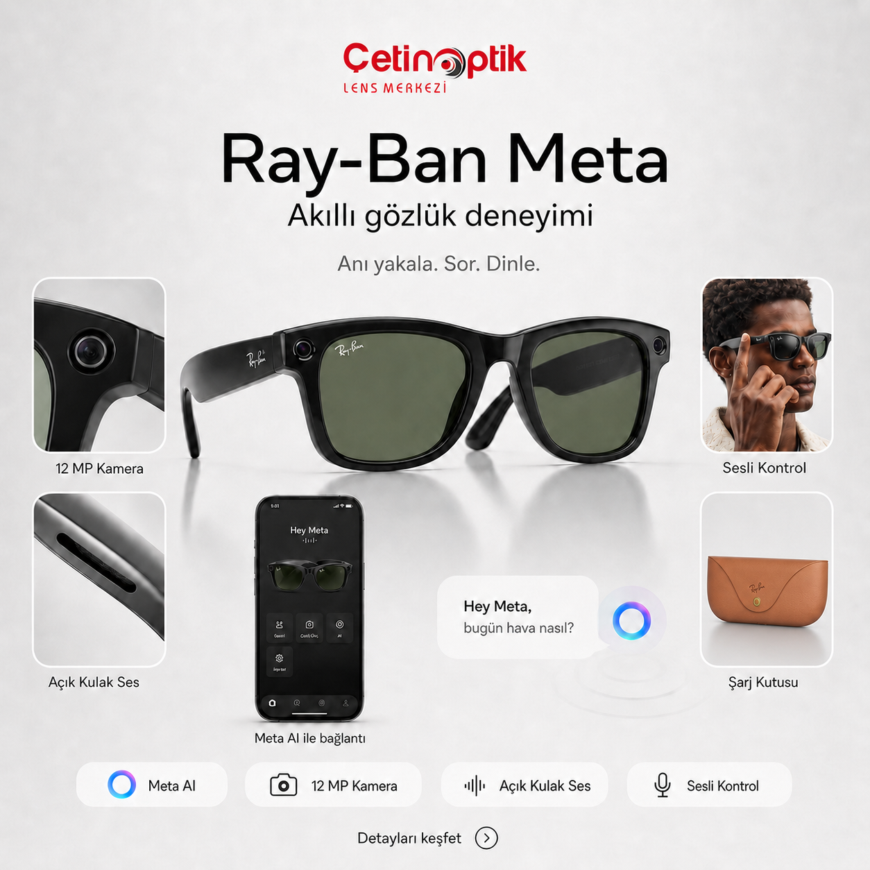 RAY-BANPreminum Güneş GözlüğüRAY-BAN RBMeta(Gen2) RW4012 601/71 50-22 G