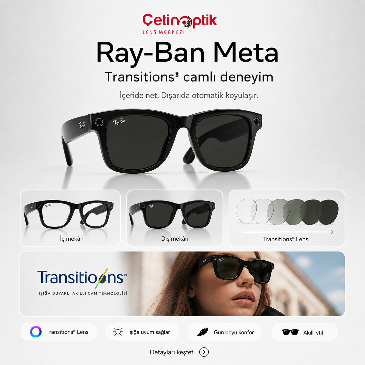 RAY-BANPreminum Güneş GözlüğüRAY-BAN RBMeta(Gen2) RW4012 601/1M53 53-22 G