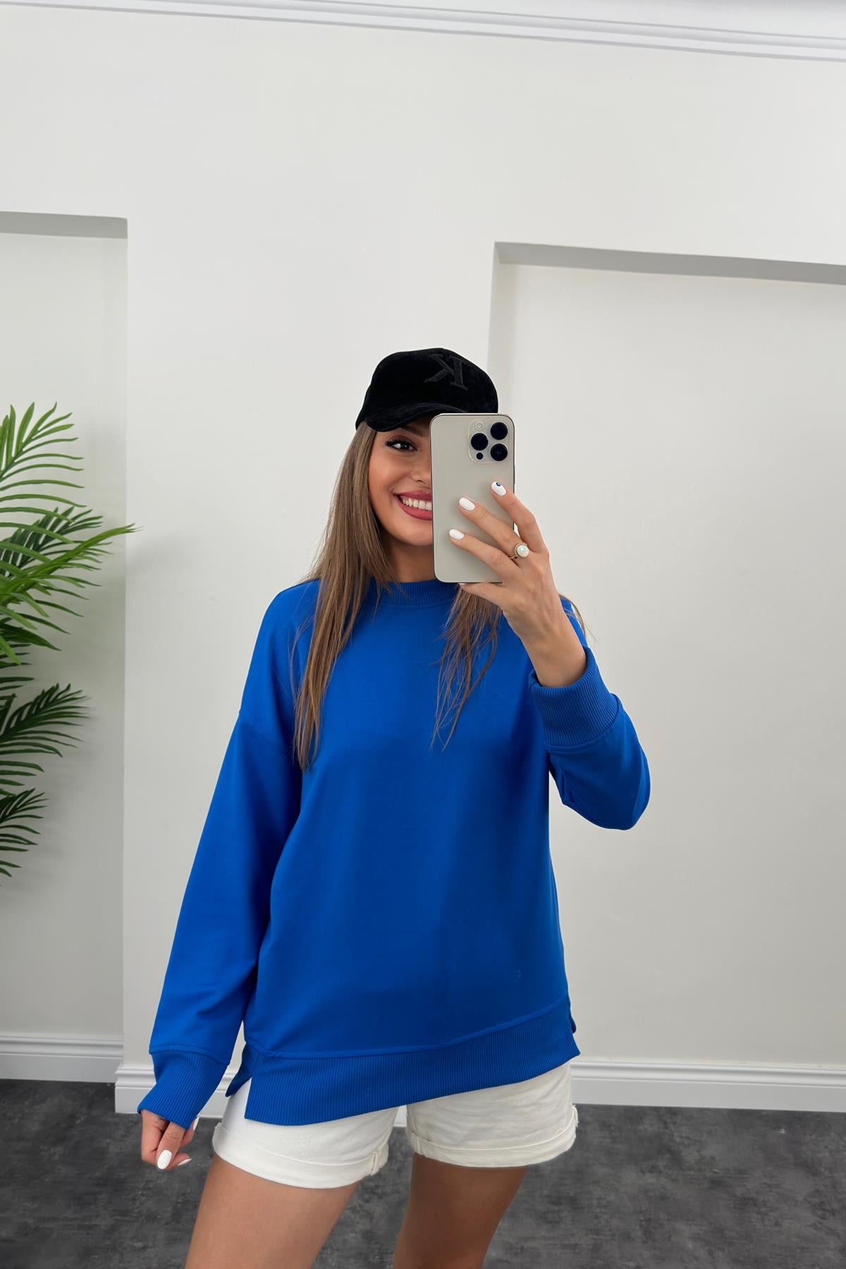 1. Sınıf Kalite Basic Sweat Mavi