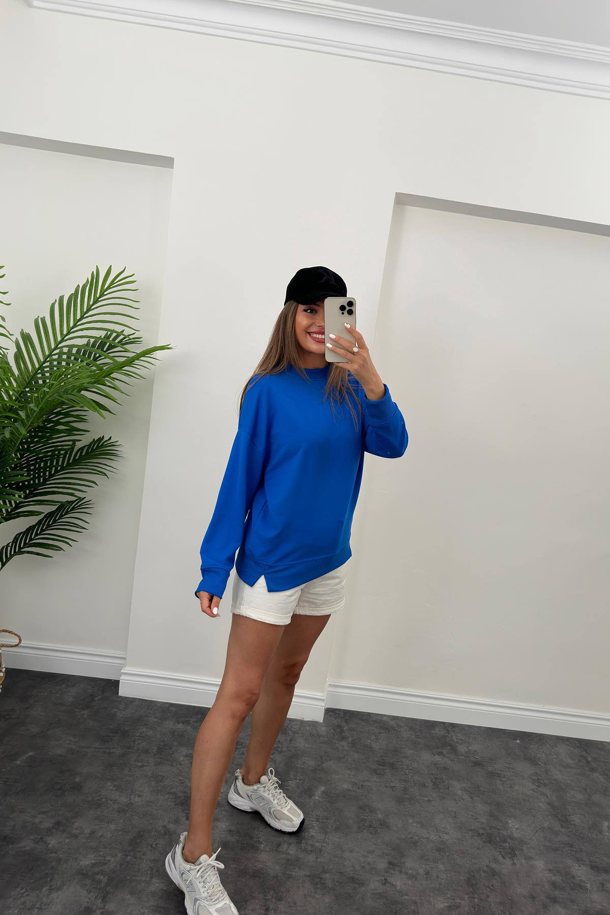 1. Sınıf Kalite Basic Sweat Mavi