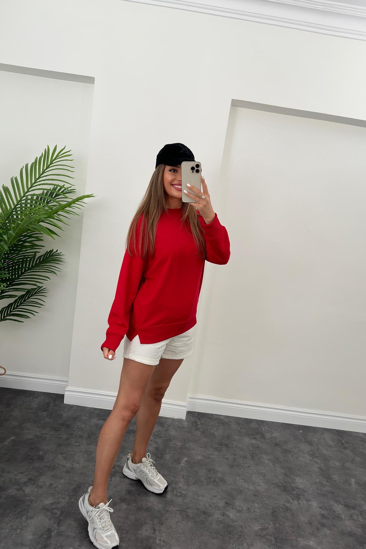 1. Sınıf Kalite Basic Sweat Kırmızı