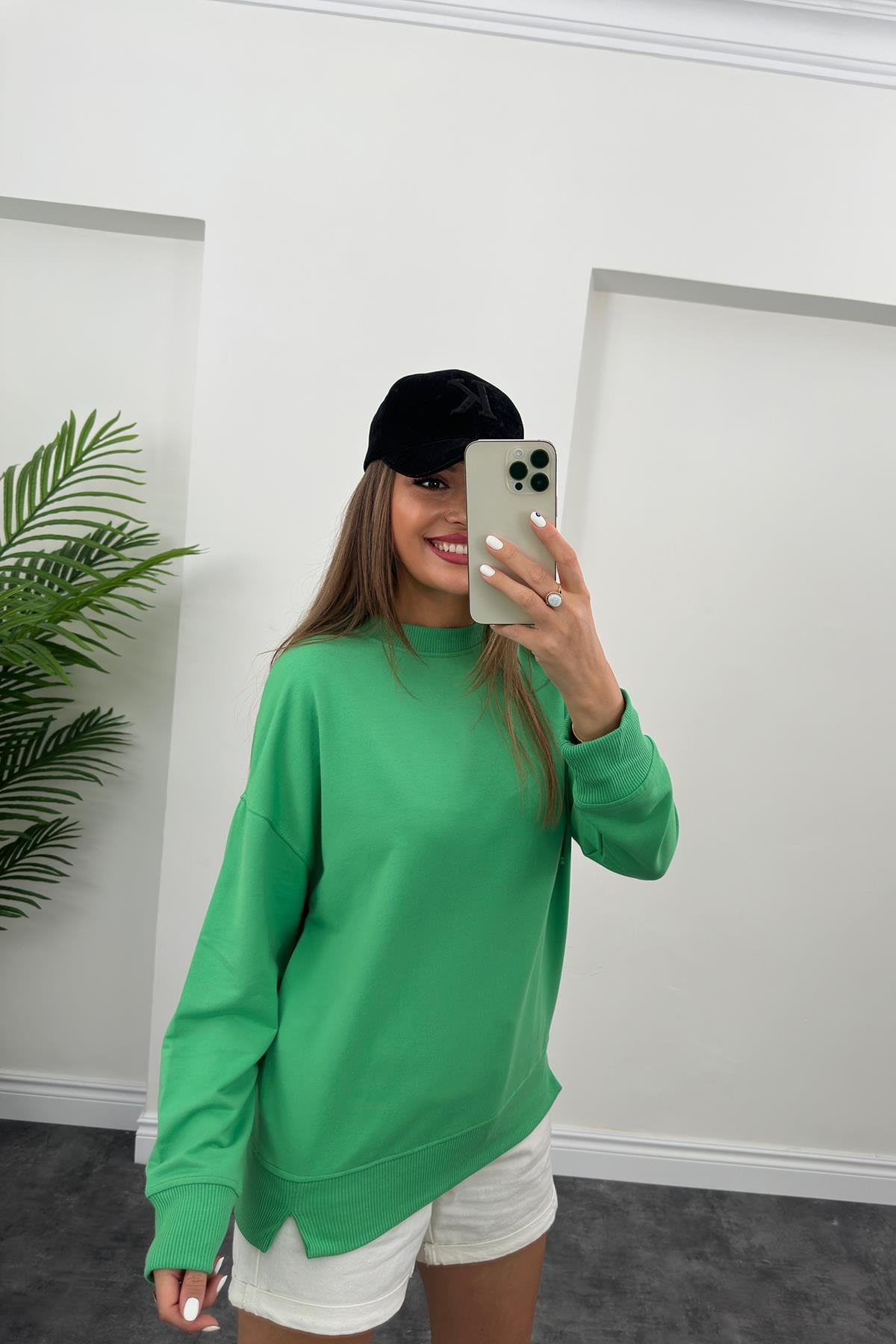 1. Sınıf Kalite Basic Sweat Yeşil