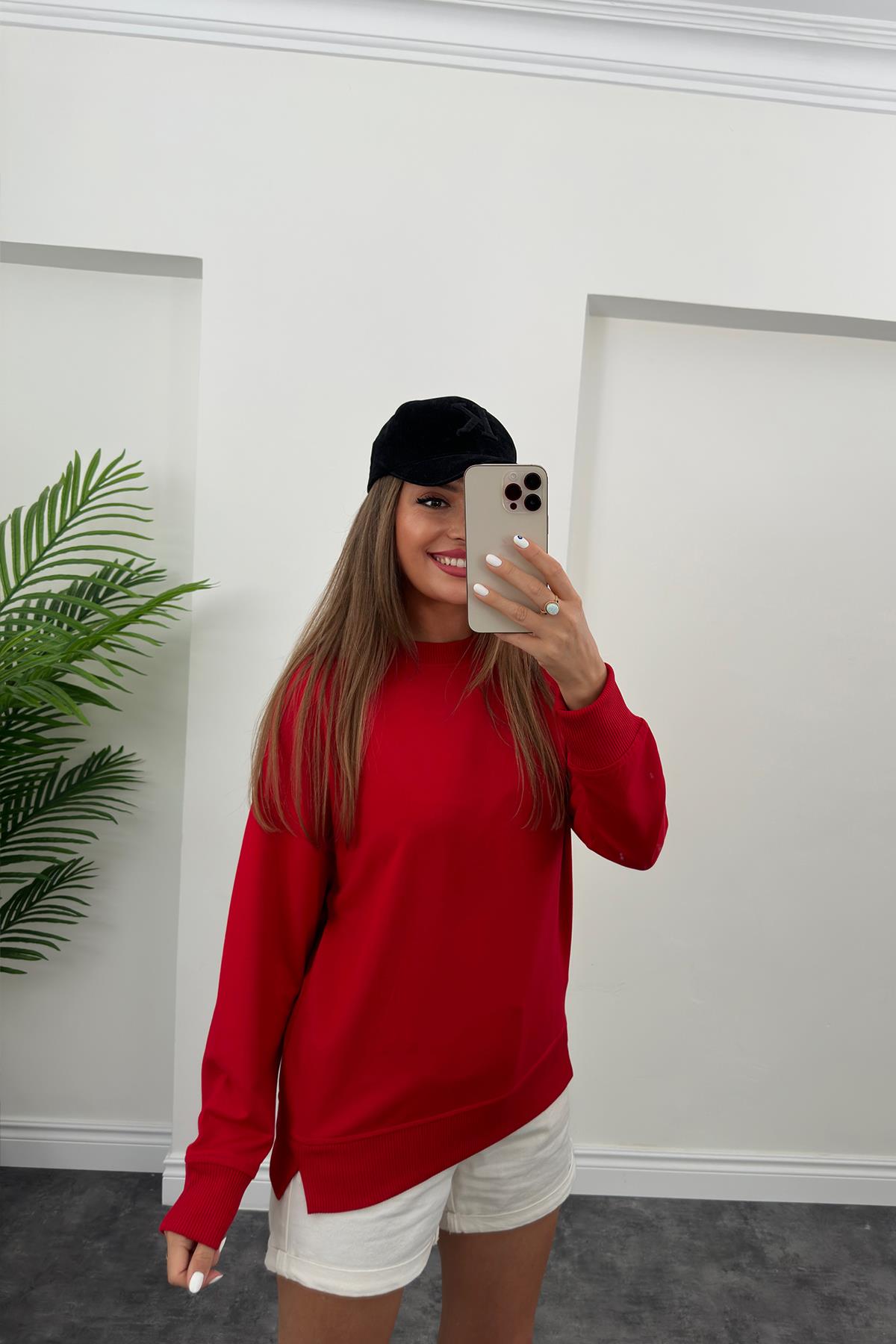 1. Sınıf Kalite Basic Sweat Kırmızı