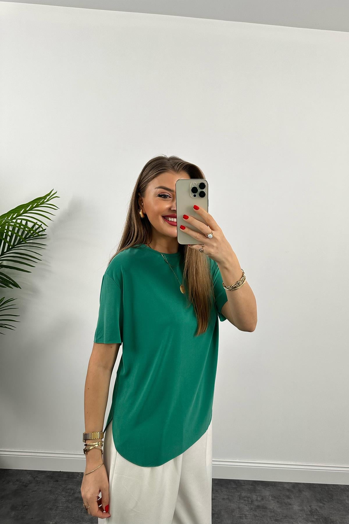 1. Sınıf Kalite Modal Kumaş Oysh Basic Tshirt Yeşil