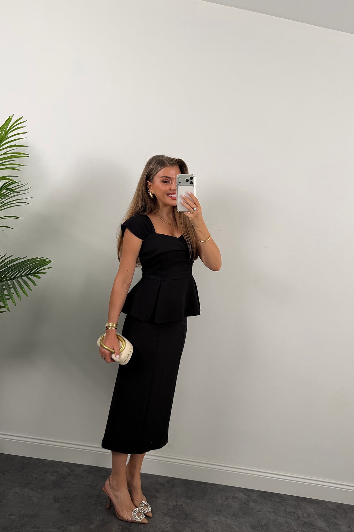 Amore Premium Seri Etek Bluz Takım Siyah 