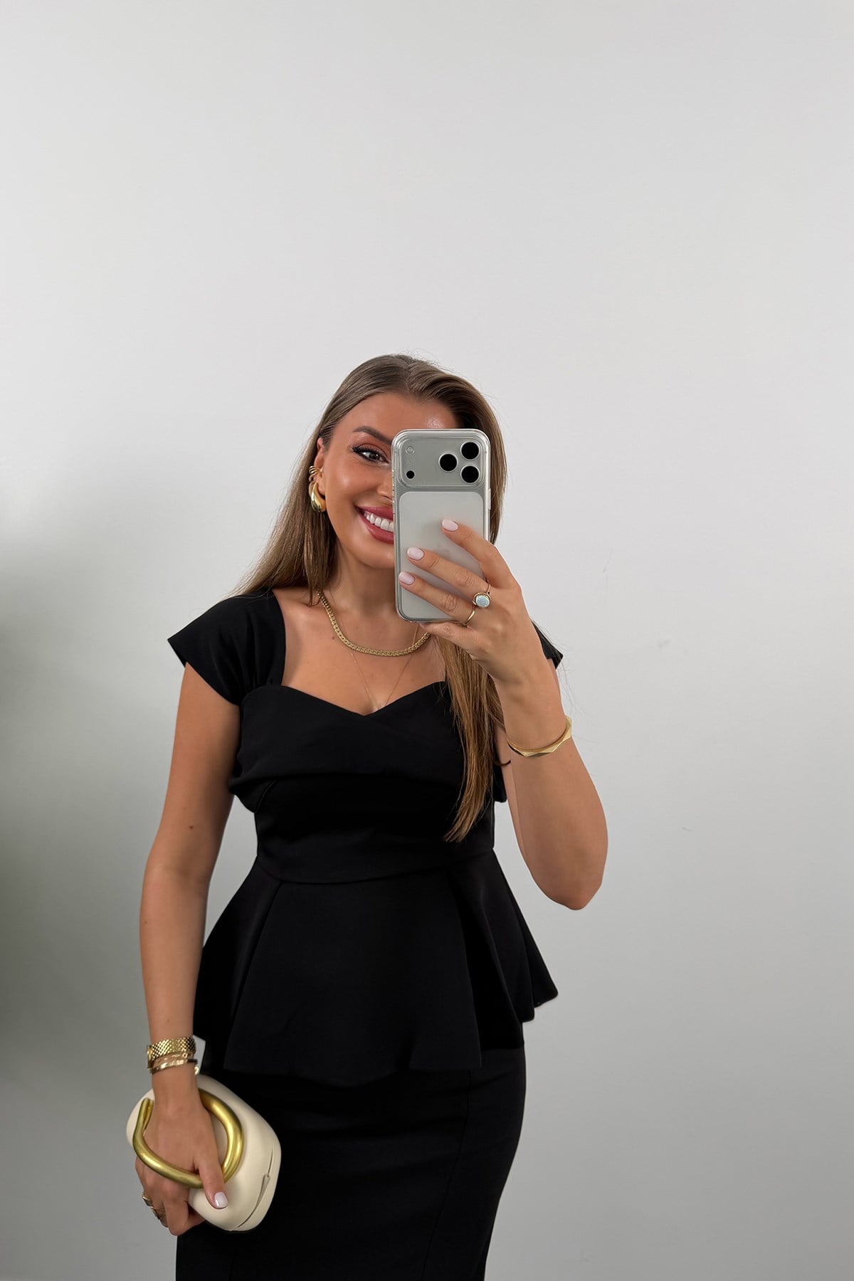 Amore Premium Seri Etek Bluz Takım Siyah 