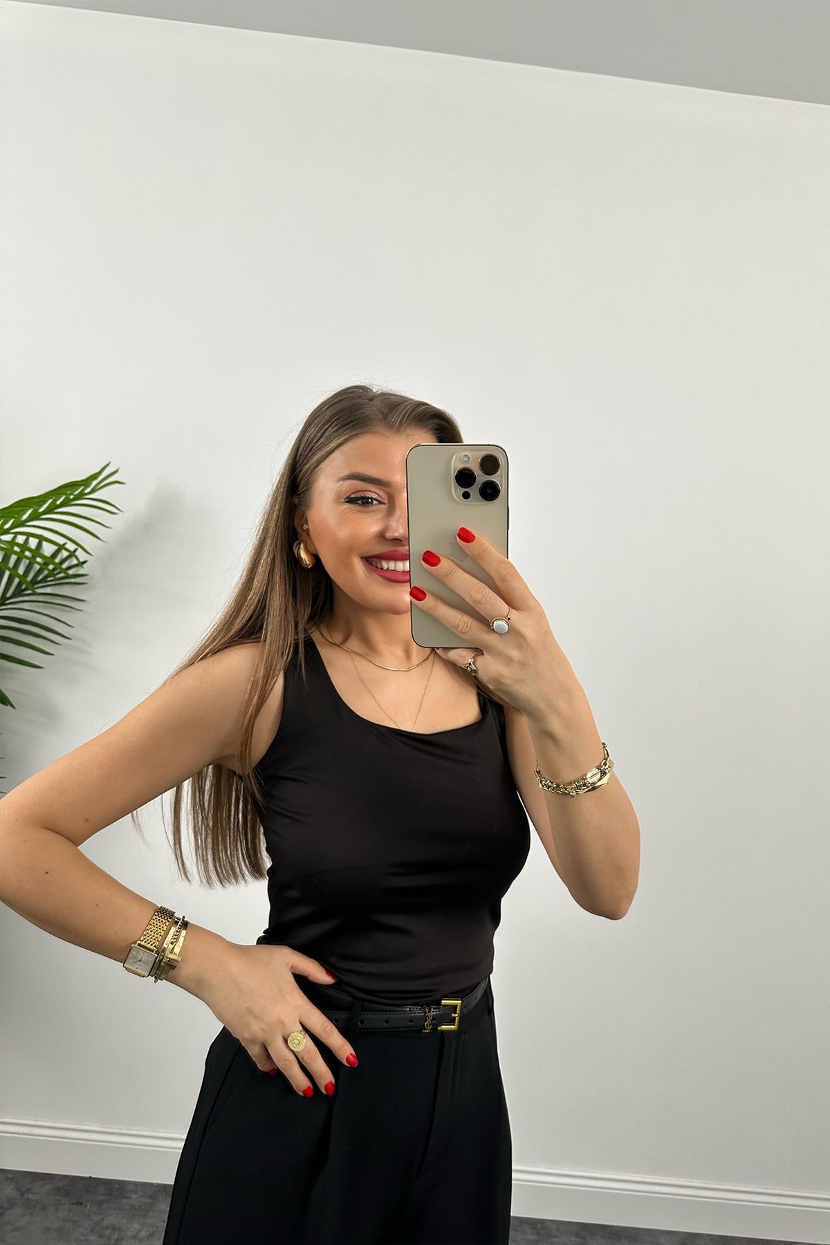 Bebe Marka Likralı Basic Atlet Siyah