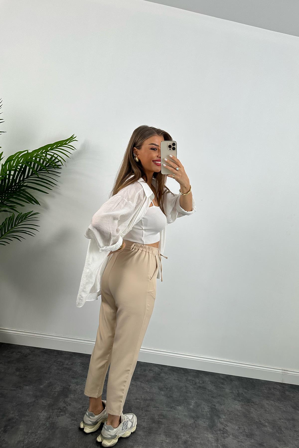 Beli Lastikli Mango Model Atlas Jogger Taş