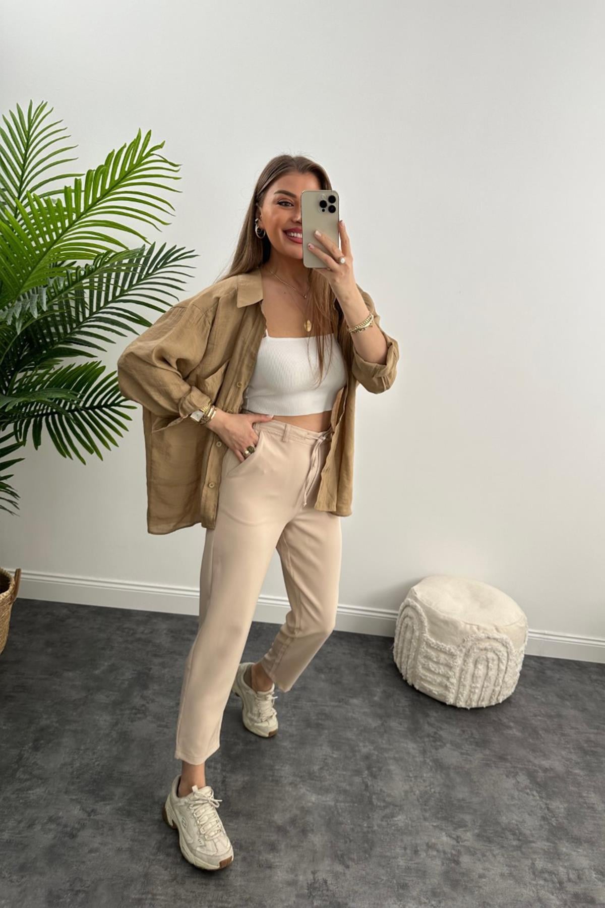 Beli Lastikli Mango Model Atlas Jogger Taş