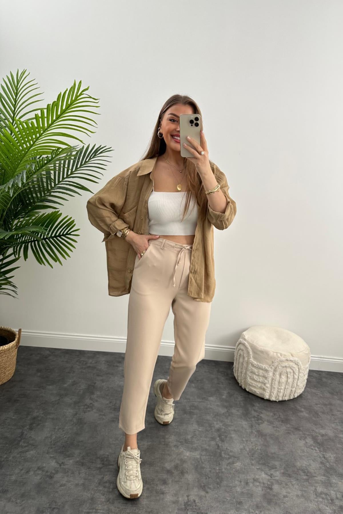 Beli Lastikli Mango Model Atlas Jogger Taş