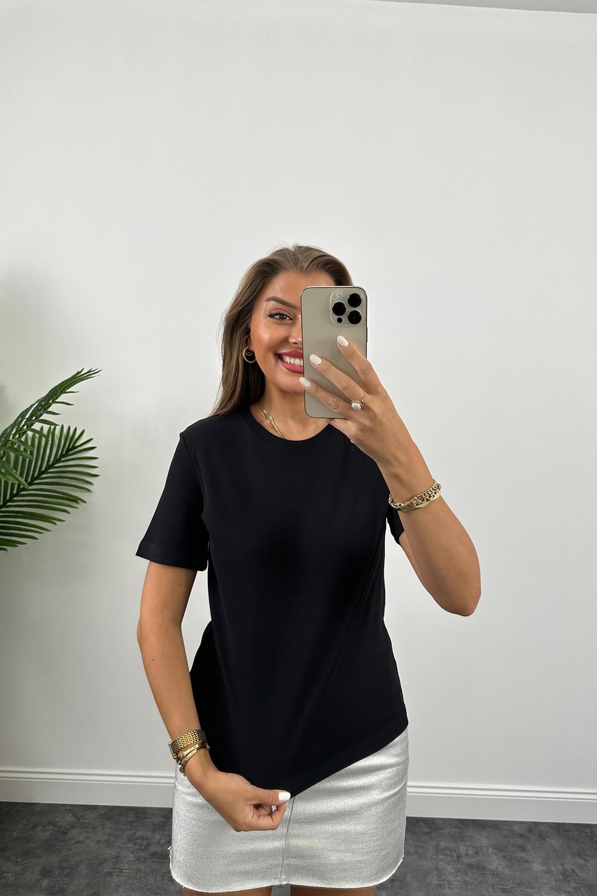 Lüx Kalite Tam Pamuklu Tok Kumaş Massi Basic Siyah