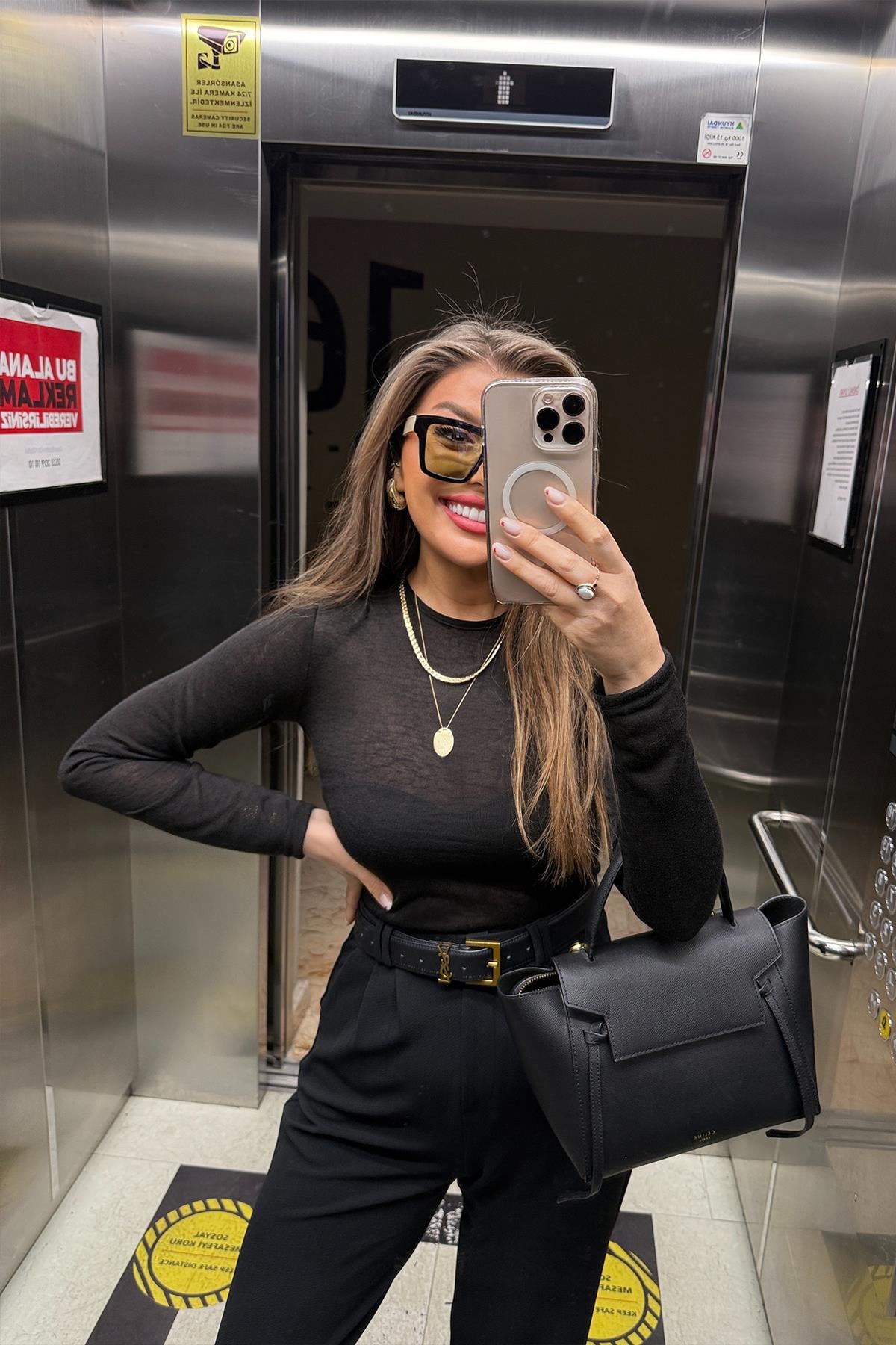 Marka Model Transparan İnce Triko Siyah