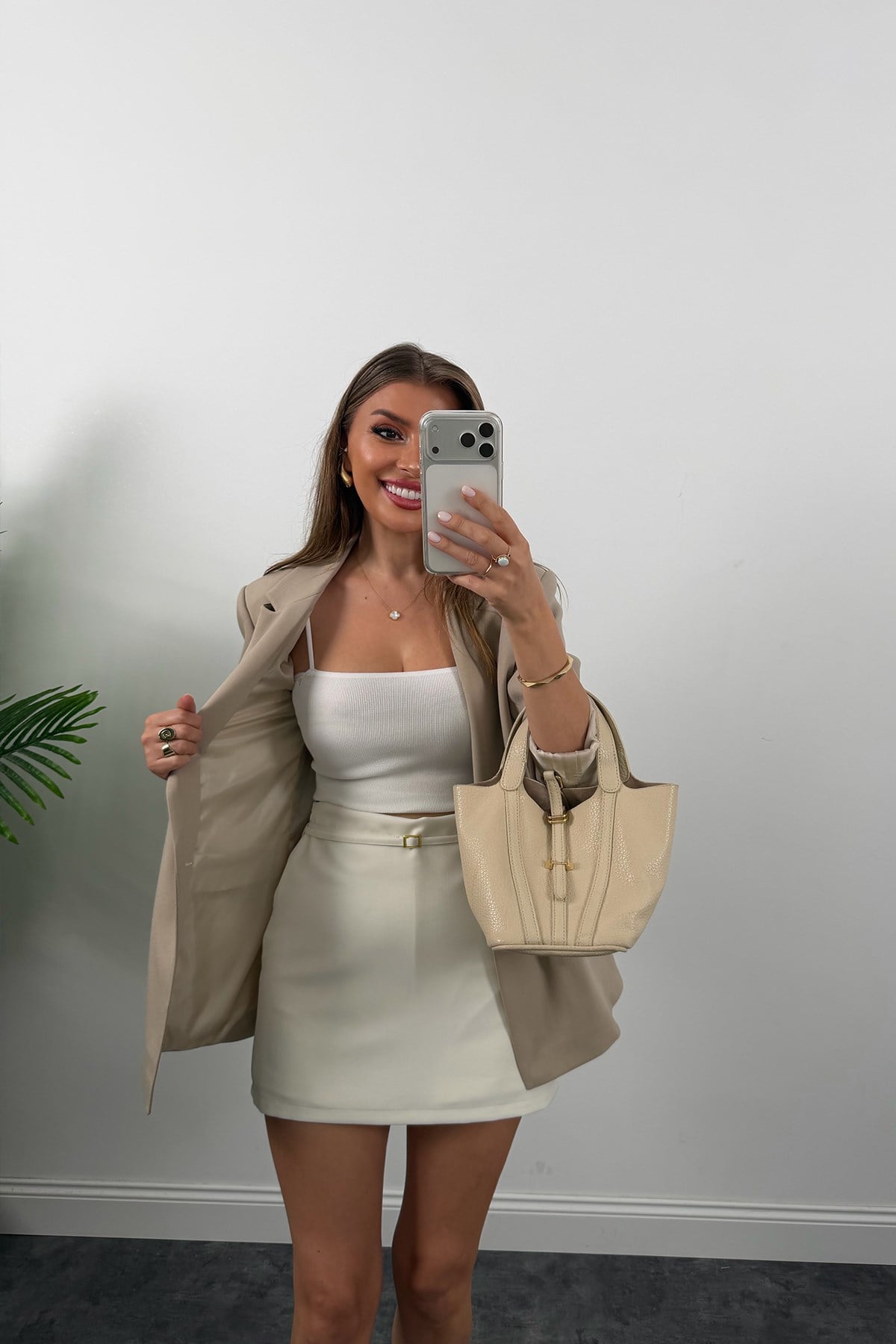 Massi %100 Pamuklu Yazlık Blazer Ceket Taş