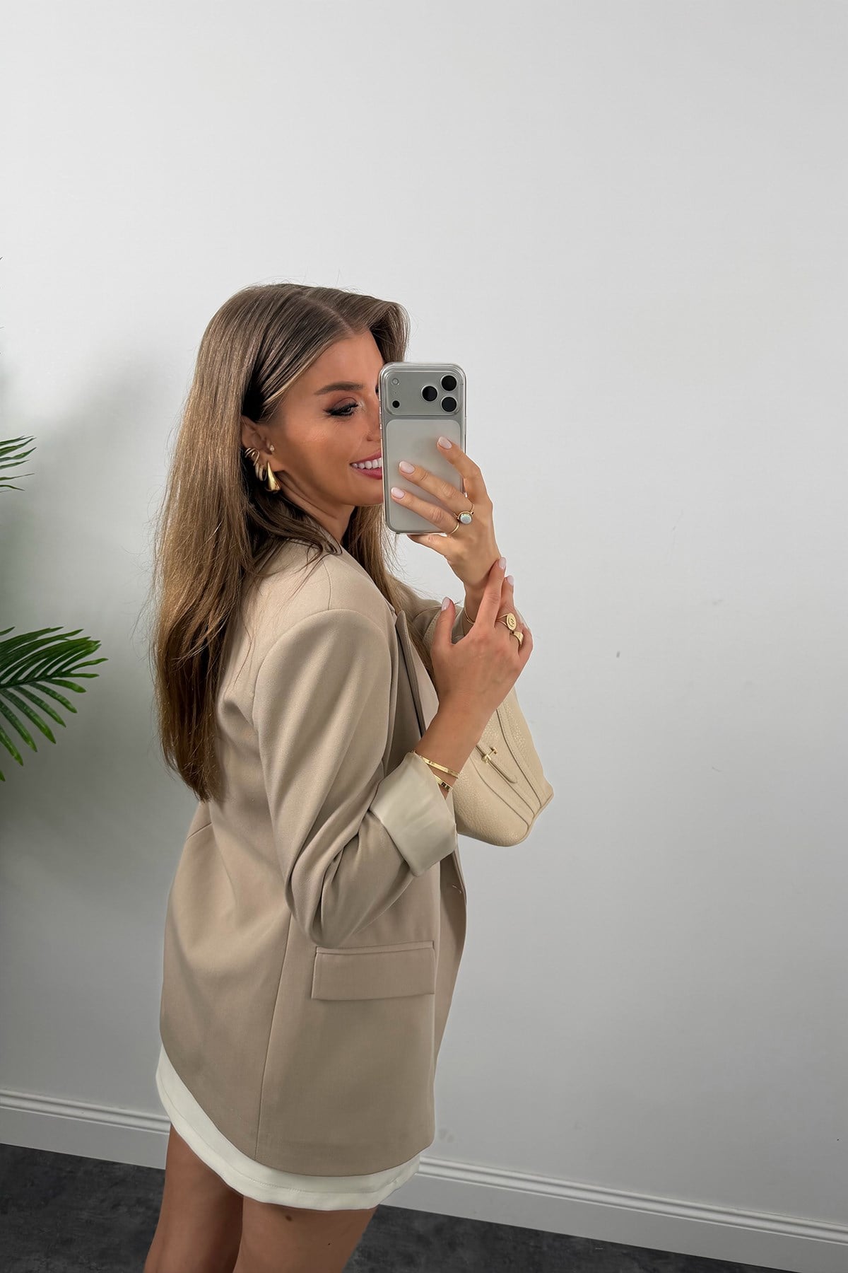 Massi %100 Pamuklu Yazlık Blazer Ceket Taş