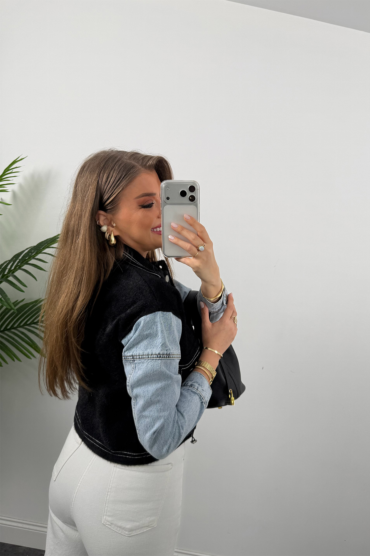 Massi Model Kolu Jean Yumoş Triko Ceket Siyah