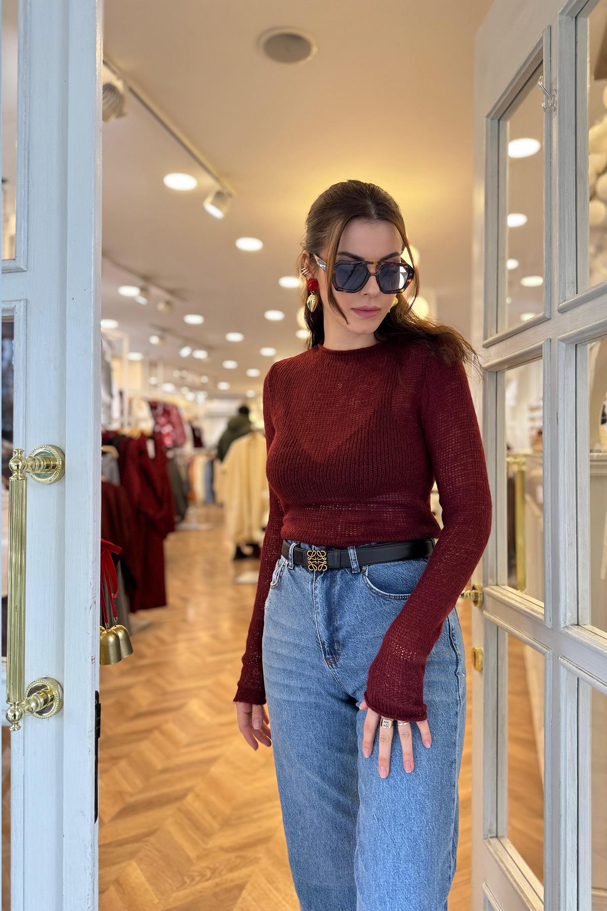 Nisan Marka Lüx Kalite Transparan Yumoş Triko Bordo