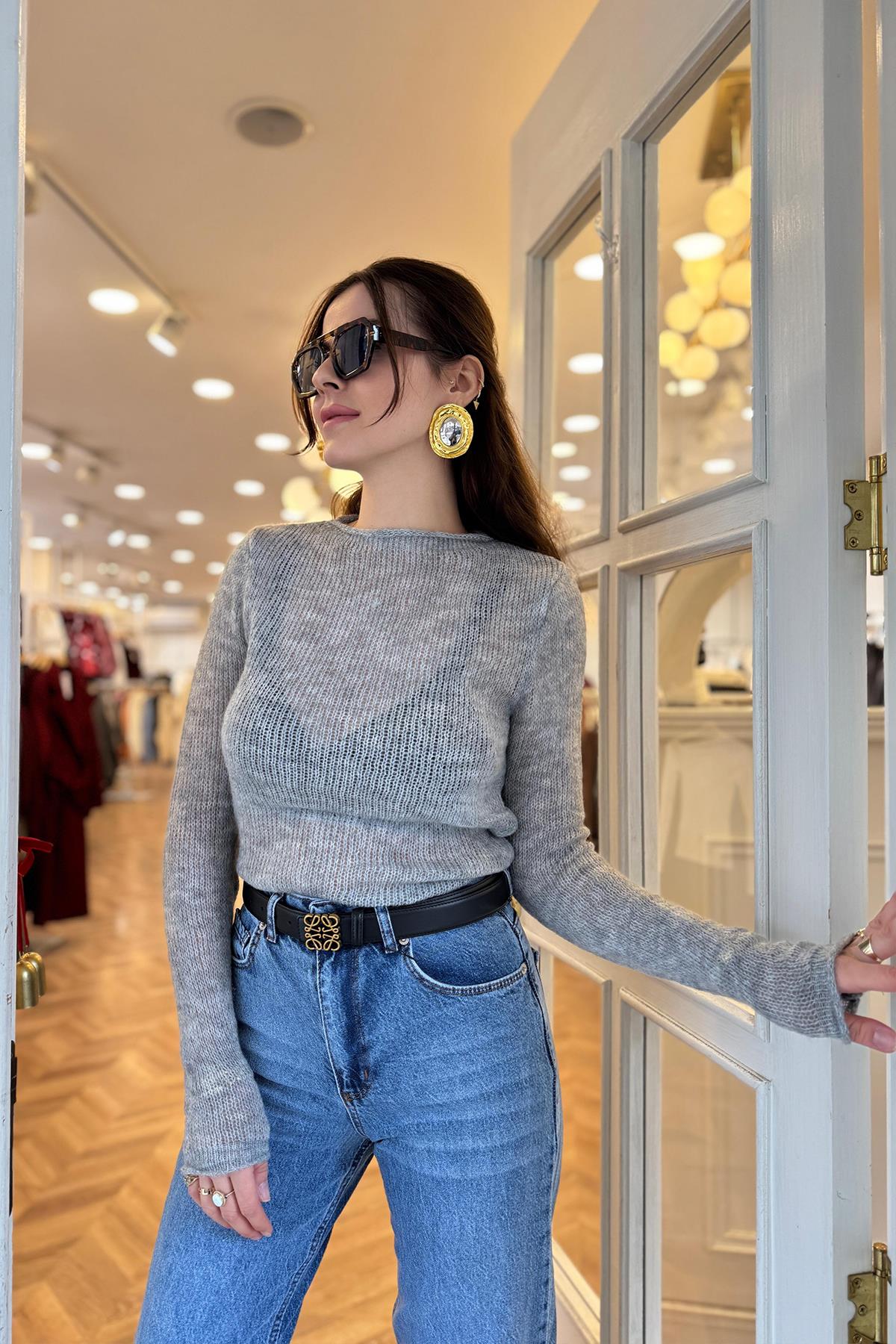 Nisan Marka Lüx Kalite Transparan Yumoş Triko Gri