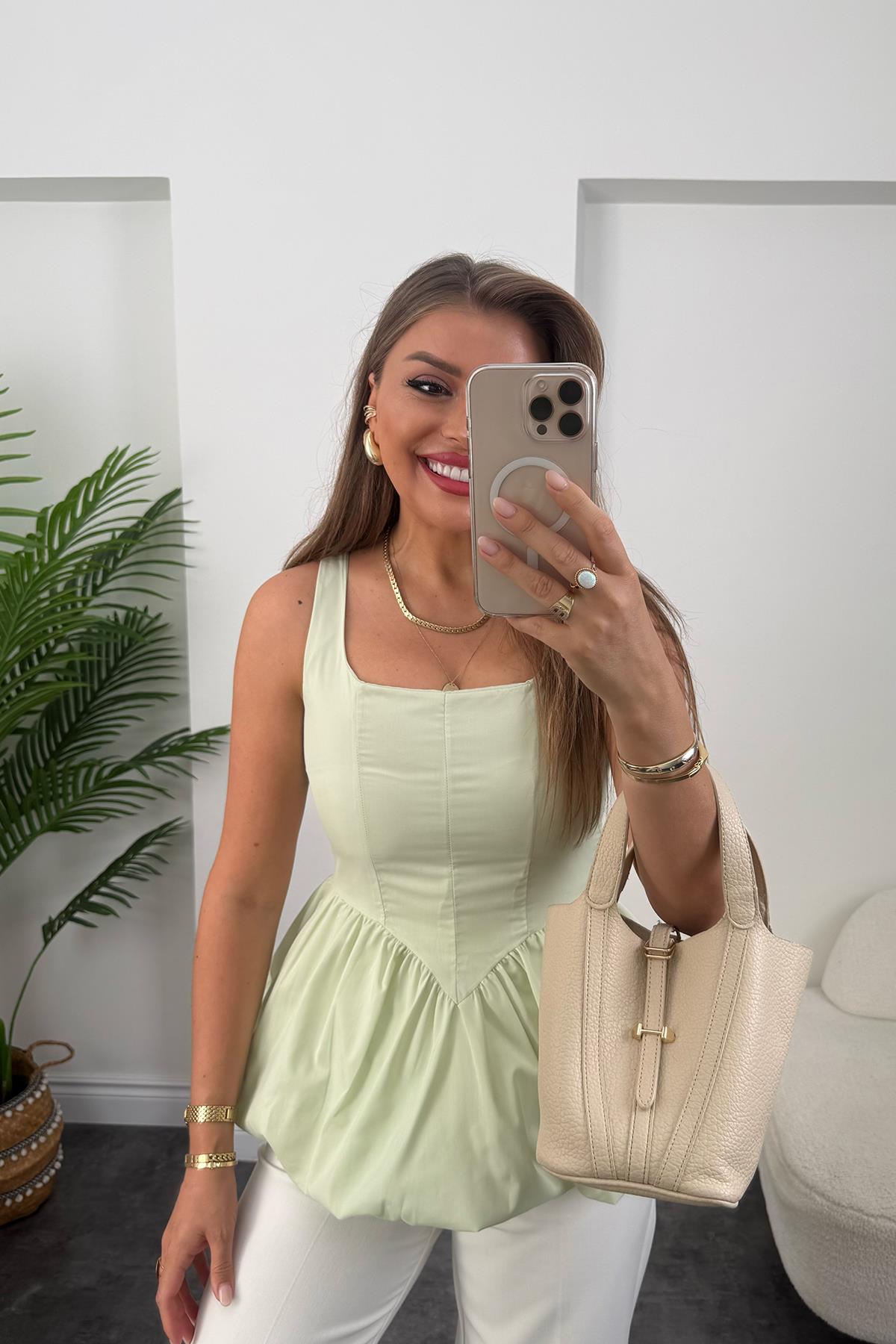 Pinterest Model Balon Etek Tasarım Bluz Mint
