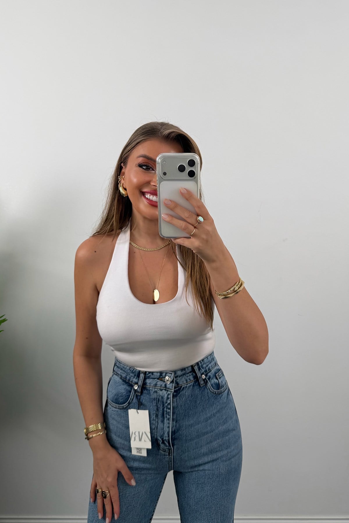 Premium Kalite Paçası Kesik Toparlayıcı Boyfit Jean Klasik Mavi 1004 