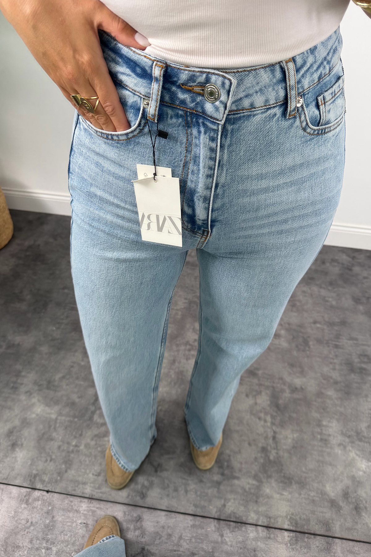 Premium Seri Bol Paça Yüksek Bel Jean Light Blue 1006