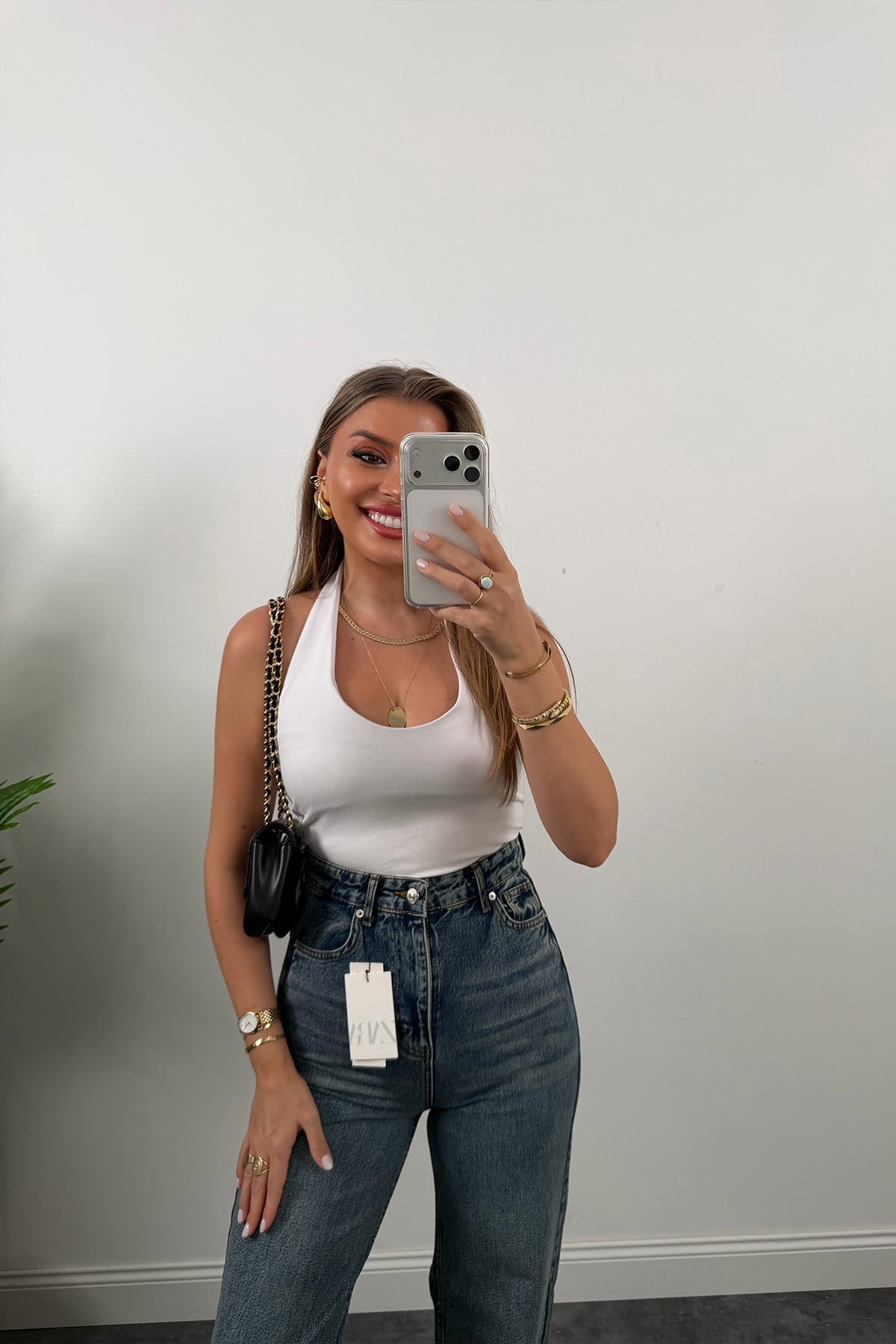 Premium Seri Bol Paça Yüksek Bel Jean 1019 Vintage Mavi