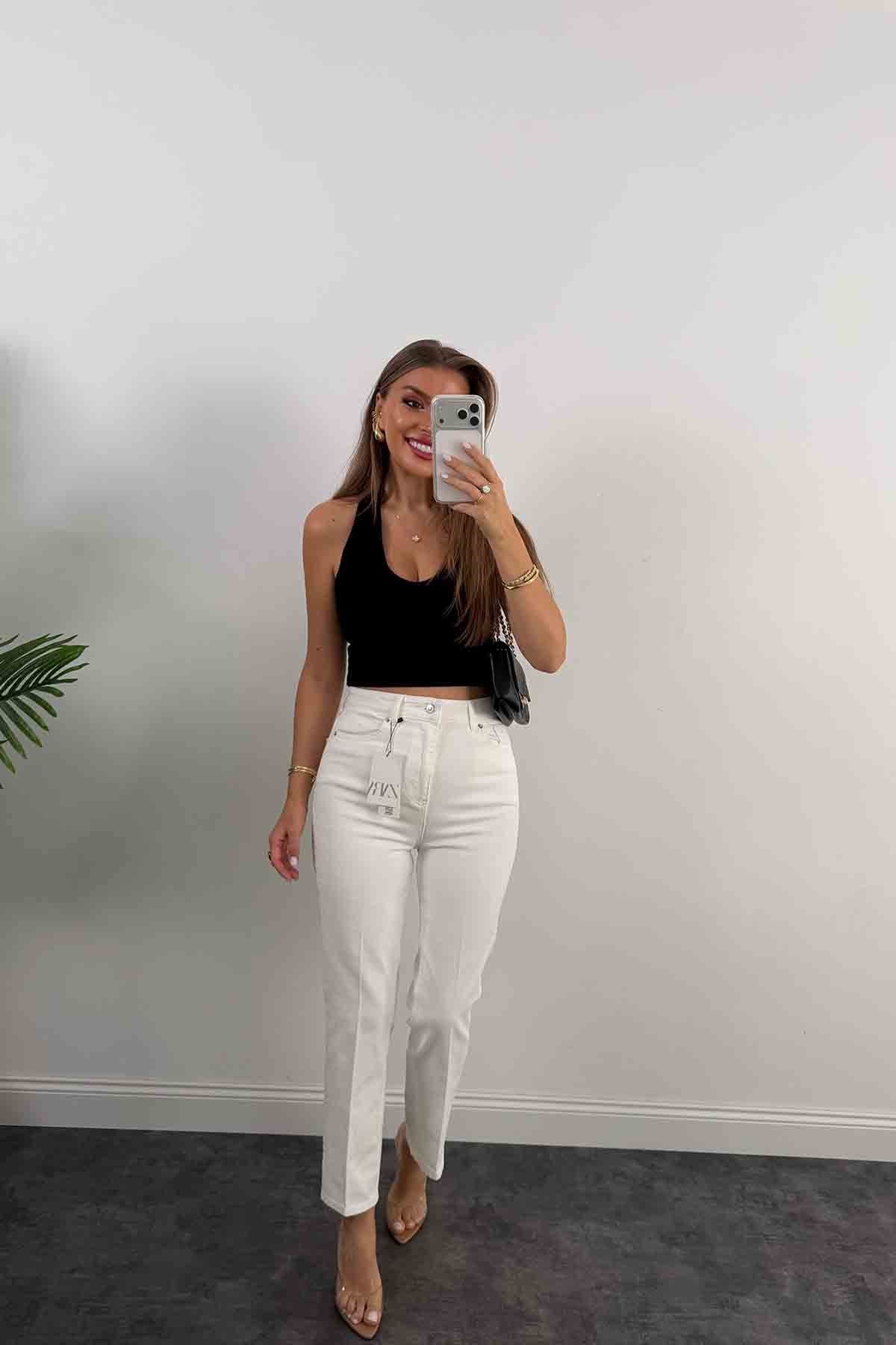 Premium Seri Kalem Paça Ütülü BF Jean Beyaz  