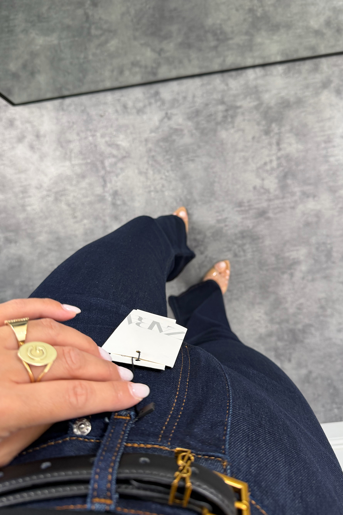 Premium Seri Likralı Yüksek Bel İspanyol Jean  Lacivert
