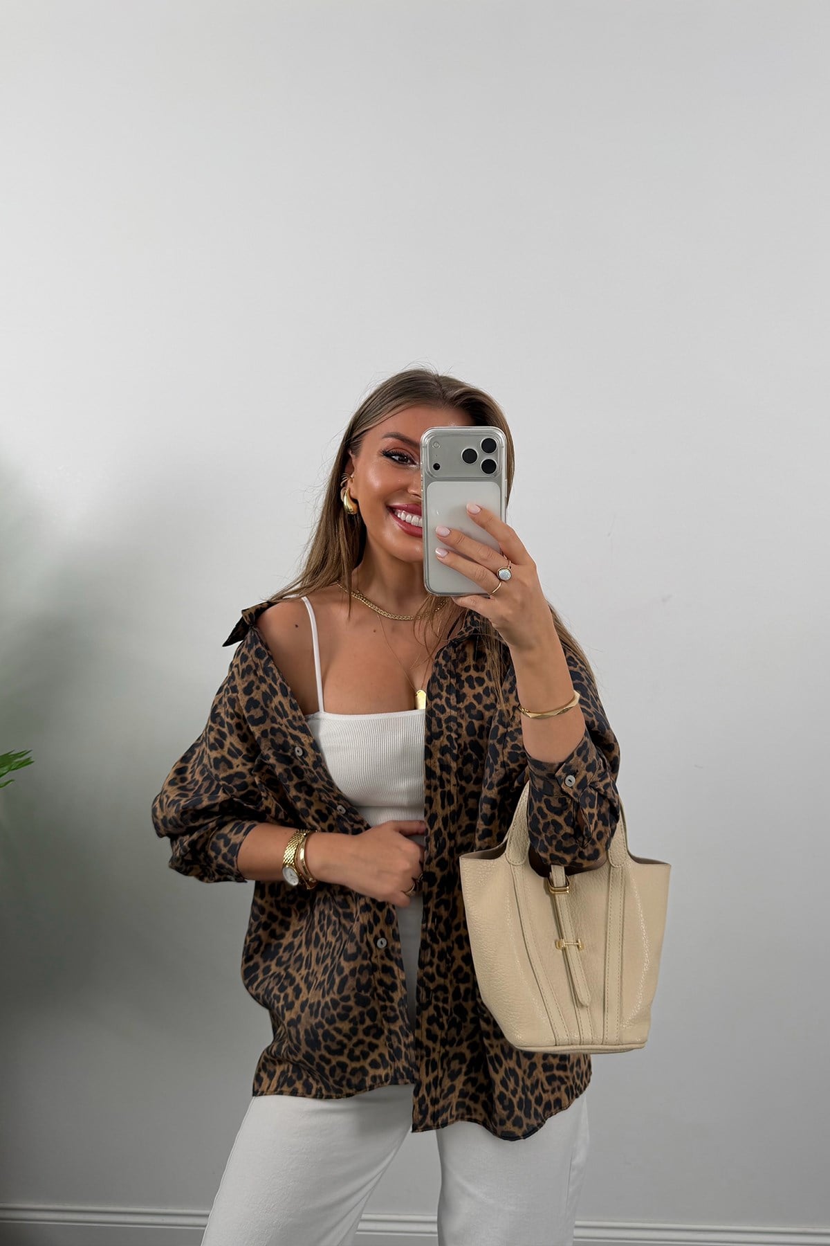 Premium Seri Tensel Salaş Leopar Gömlek 