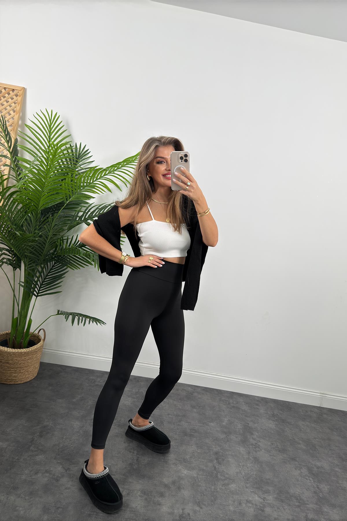 Süper Fit İthal Kumaş Lüx Kalite Oysh Model Tayt Siyah