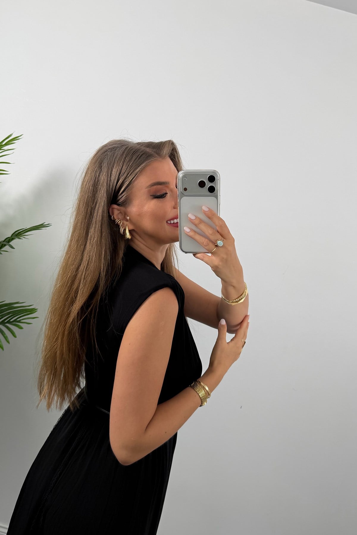 Vatkalı Likralı Sıfır Kol Drapeli Bodysuit Siyah 