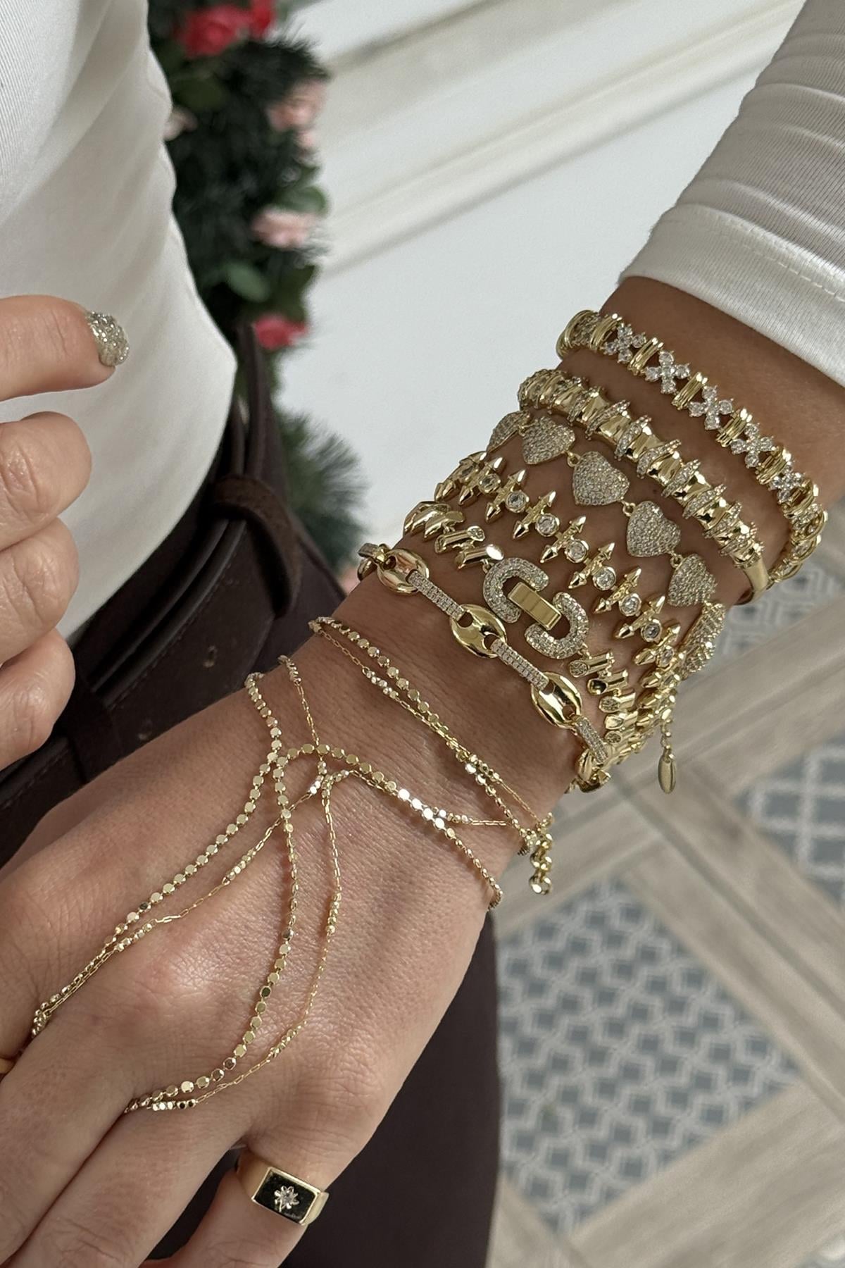 Xupıng Taşlı Düğme Model Bileklik