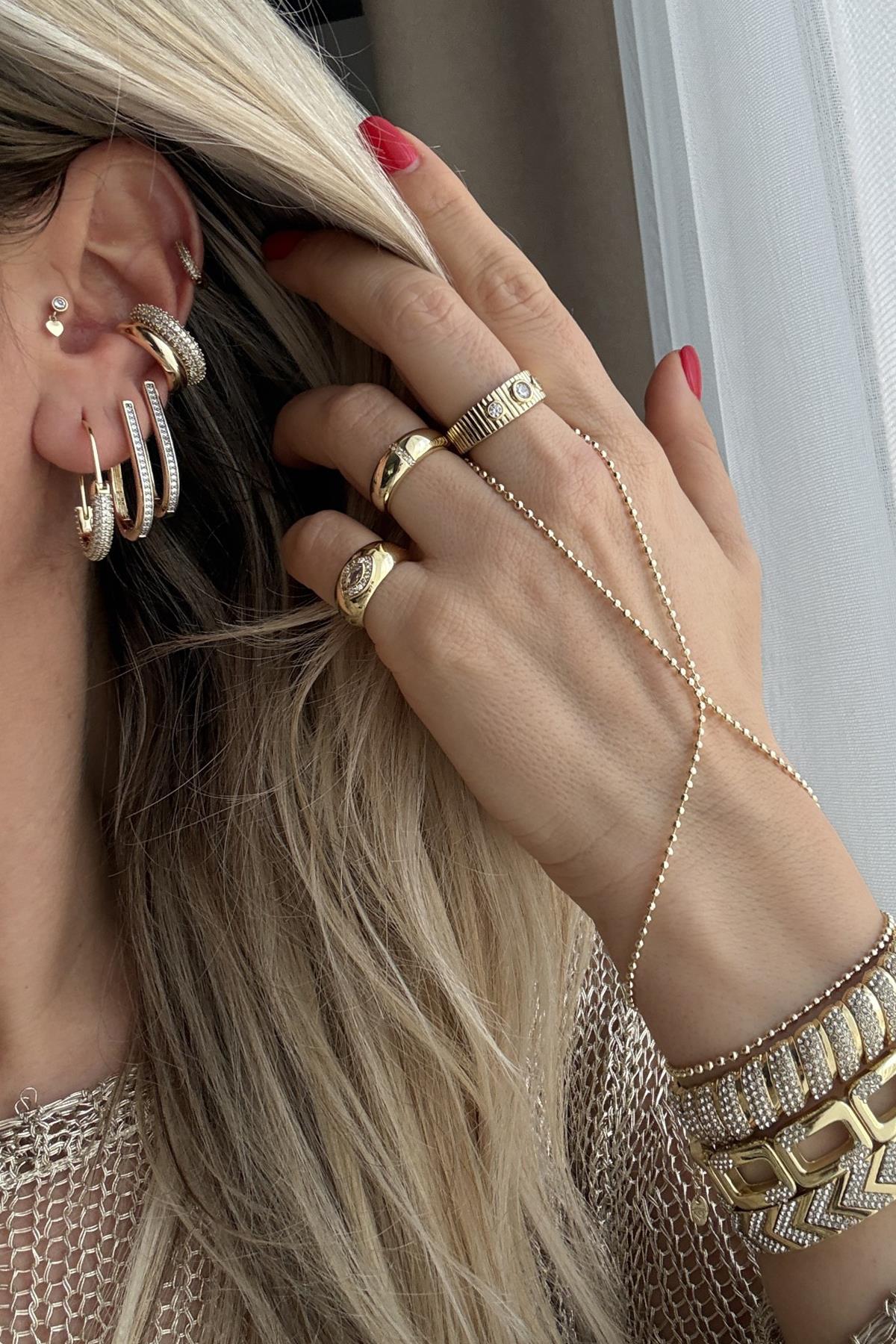 Xupıng Zirkon Taşlı Sepet Model Küpe