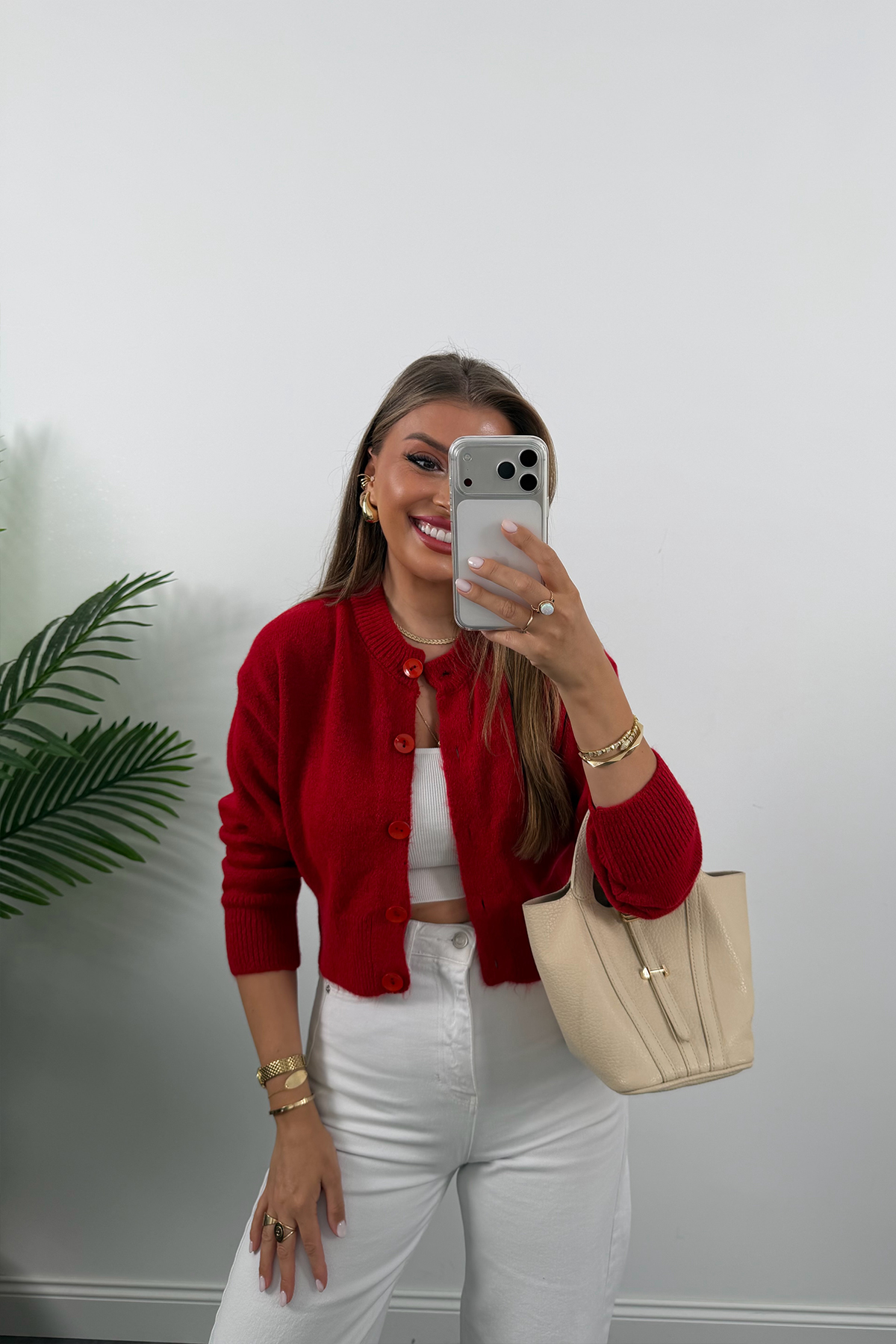 Yumoş Basic Hırka Kırmızı