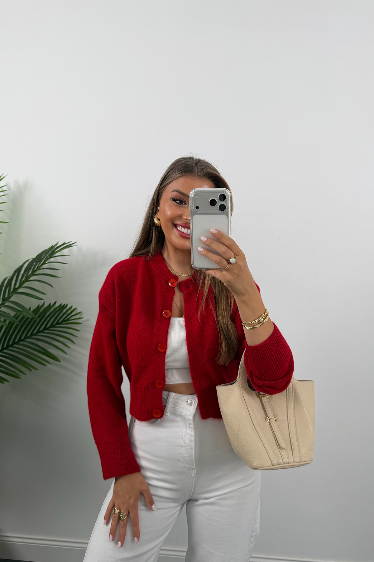 Yumoş Basic Hırka Kırmızı