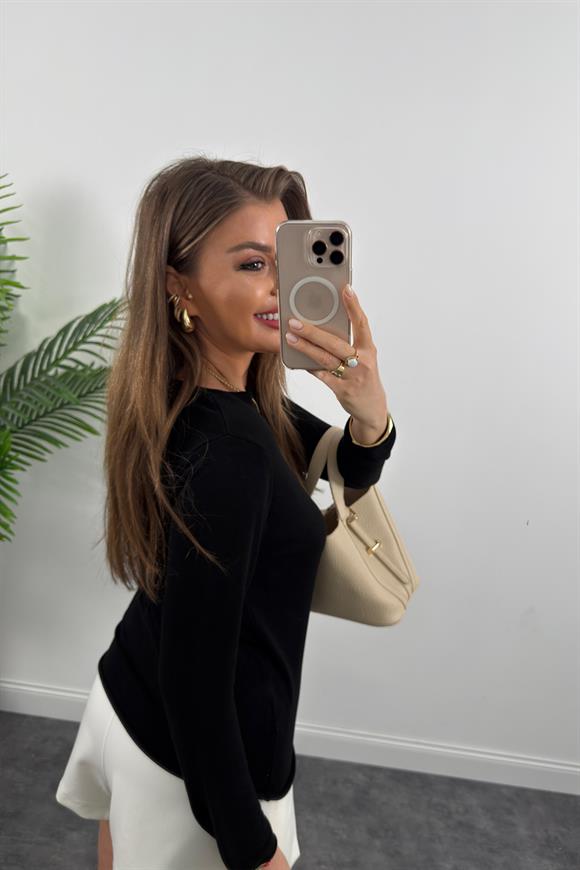 1. Sınıf Kalite Organik Kumaş Baharlık Basic Triko Siyah