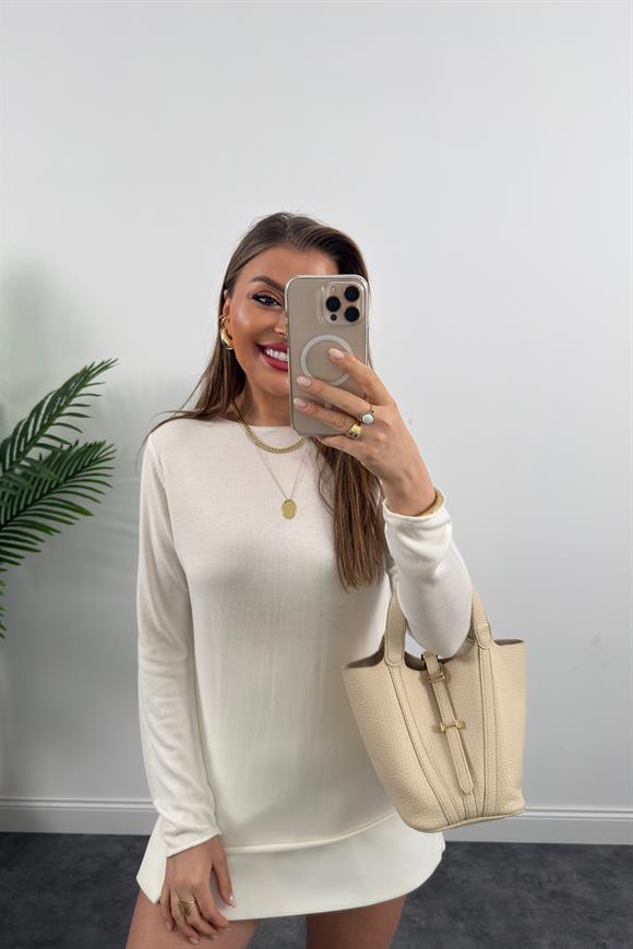 1. Sınıf Kalite Organik Kumaş Baharlık Basic Triko Ekru