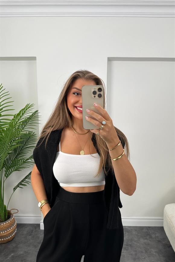 1. Sınıf Kalite Oysh Kumaş Beli Lastikli Harem Pantolon Siyah