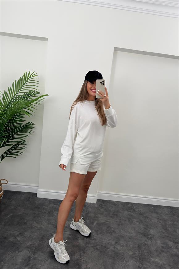 1. Sınıf Kalite Basic Sweat Ekru