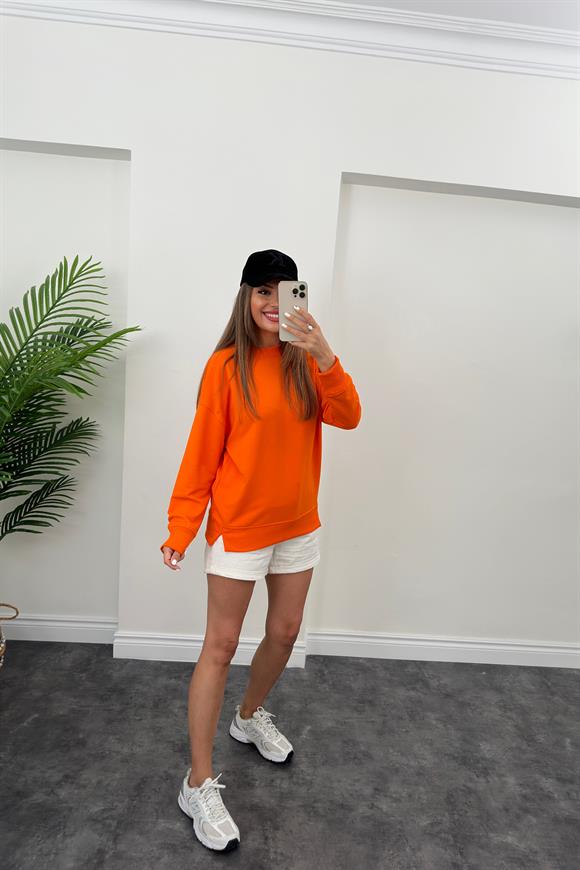 1. Sınıf Kalite Basic Sweat Oranj