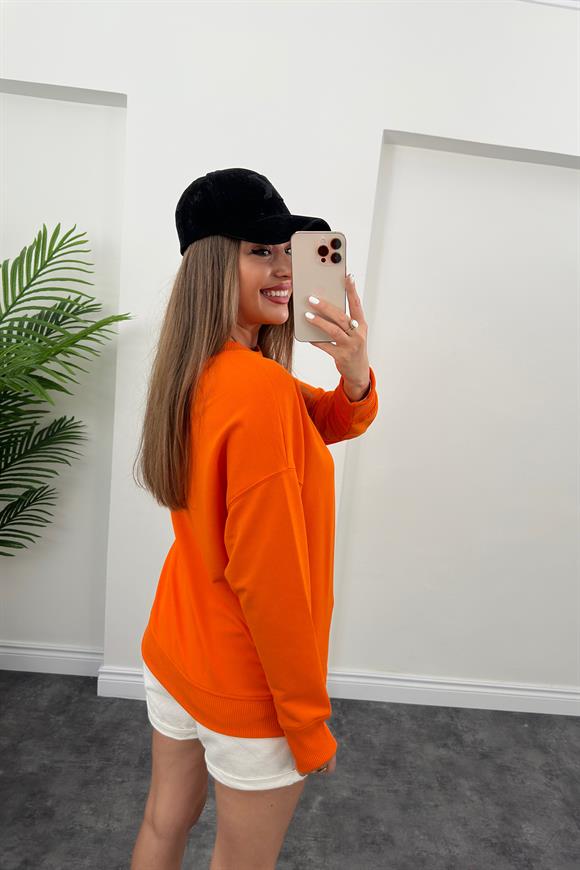 1. Sınıf Kalite Basic Sweat Oranj